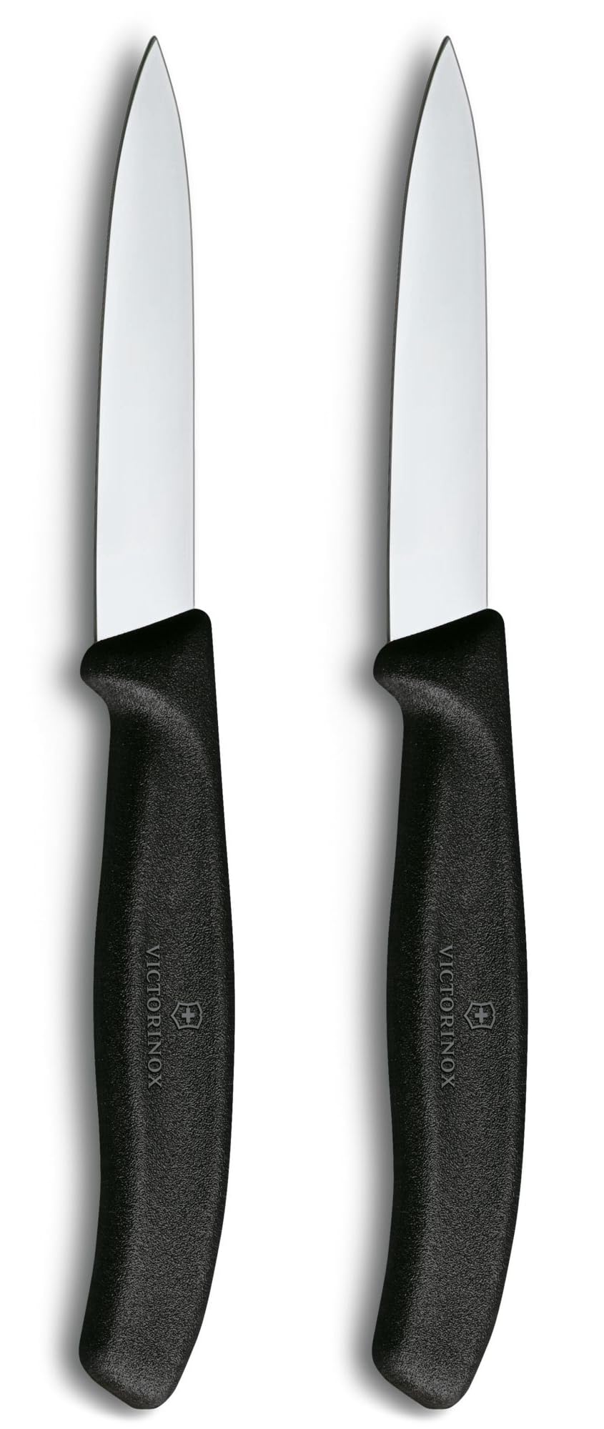 Victorinox Swiss Classic, Paring and Vegetable Knife Set, 2-piece, Extra Sharp Blade, Straight Edge for Precise cuts, 8 cm, Stainless Steel, Black