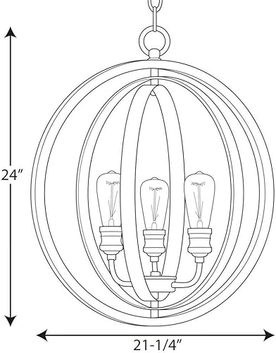 Miniatura 7 de Progress Lighting P500093-141 Conestee - Colgante de tres luces, color gris
