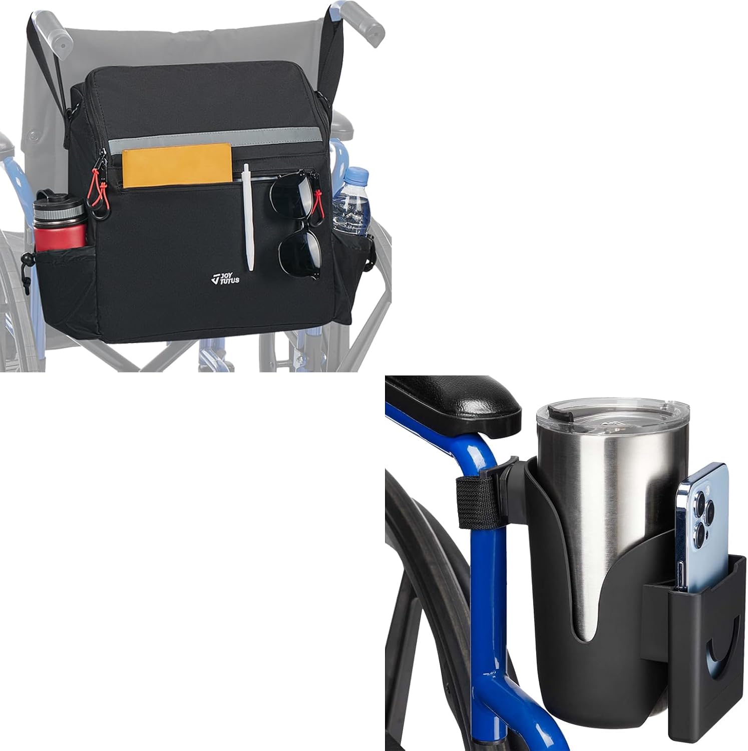 Wheelchair Backpack & Cup Holder Set
