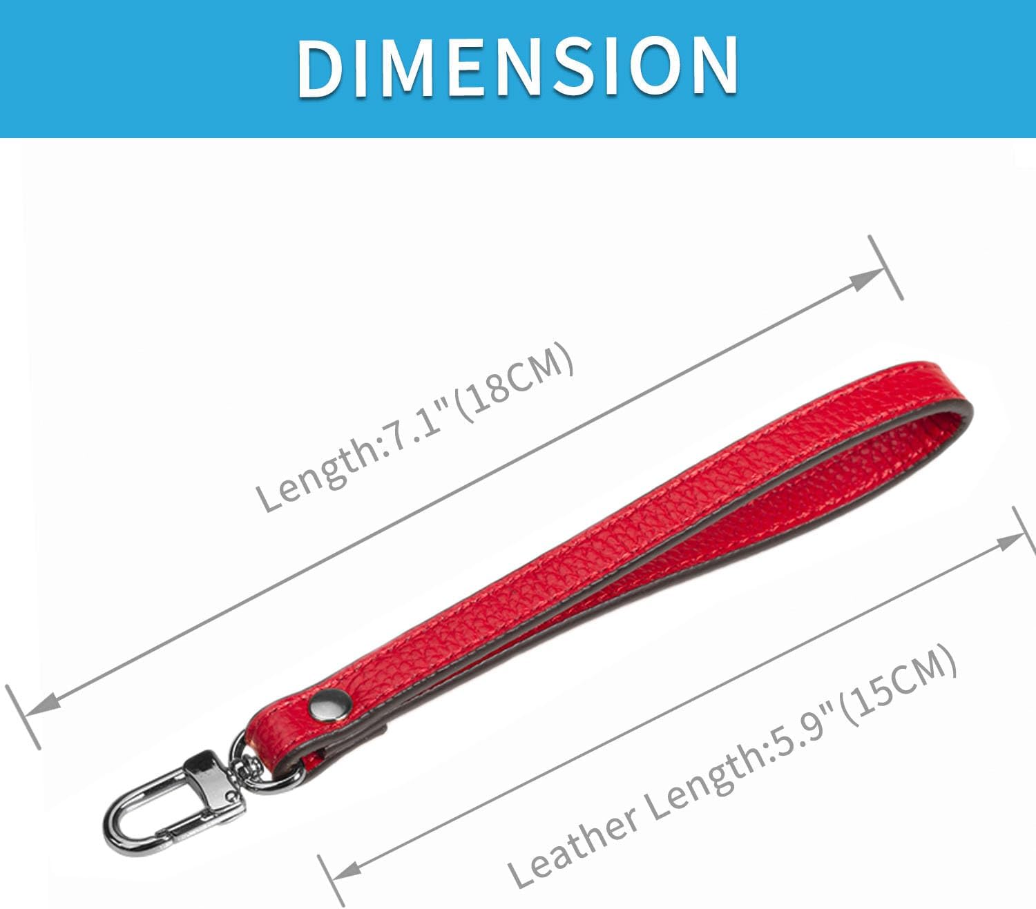 VanEnjoy Genuine Leather Keychain Wristlet Keychain Strap for Wallet Purse Clutch Cellphone Wristlet Key(Square Lock)