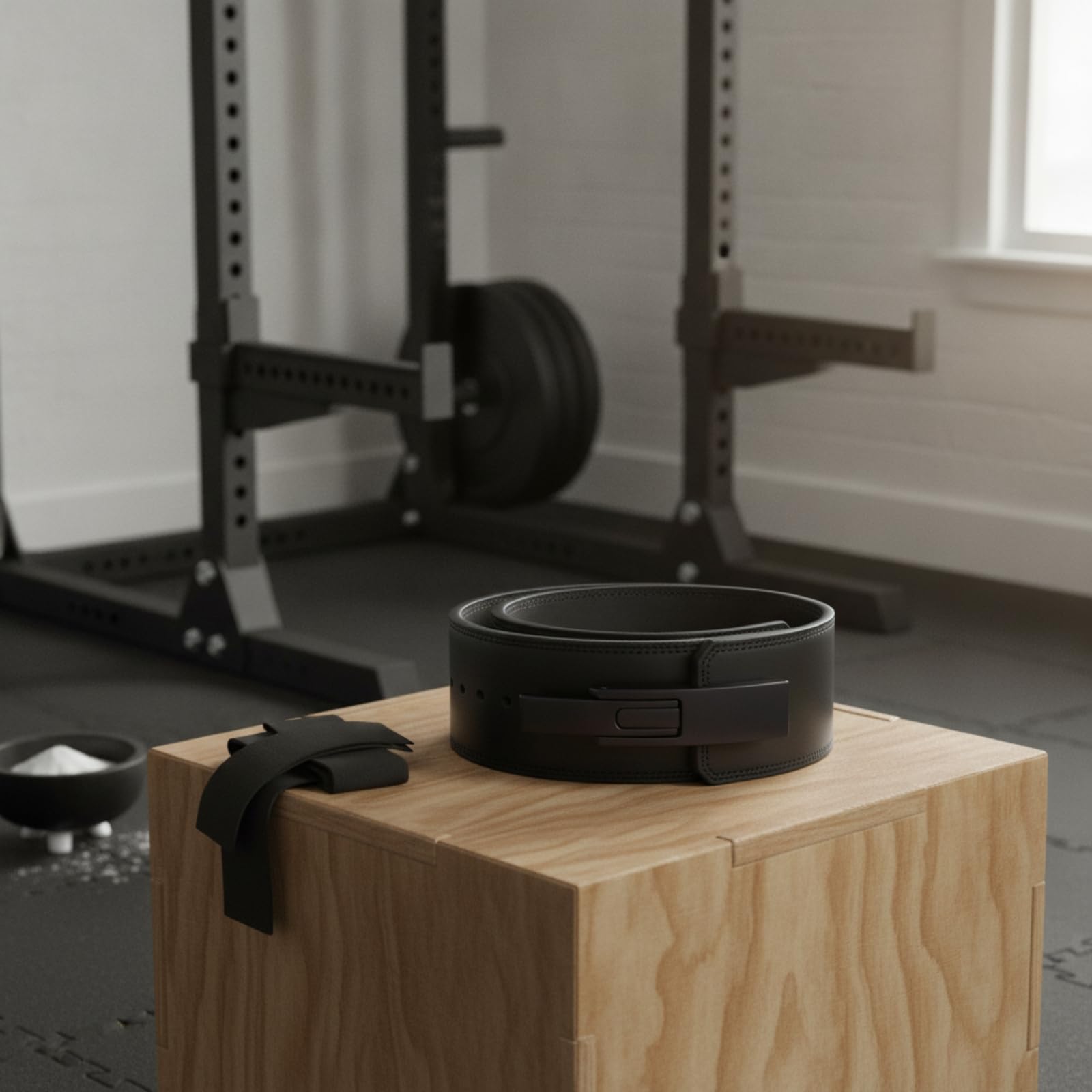 MERIGLARE Ceinture de Soutien Fitness Robuste à Boucle Métallique Rebord et Corps Surpiqués Ajustement Ergonomique Soutien pour Bas Du Dos Convient à l'Entrainement en Salle, Noir, PU