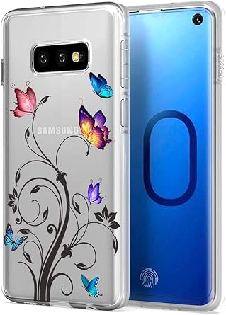 Phone Case for Galaxy S10E, Samsung S10E Case for Girls Women, Soft Clear TPU Shockproof Protective Transparent Case Cover for Samsung Galaxy S10E Butterfly