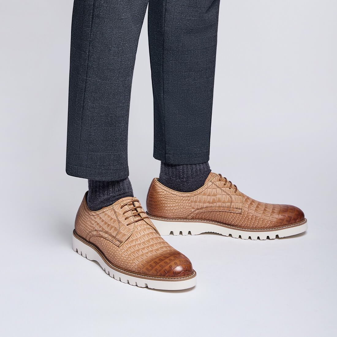 Men's Dress Shoes Genuine Italian Cowhide Leather Casual Oxford Derby Sneakers Comfortable Formal Shoes - Image 2