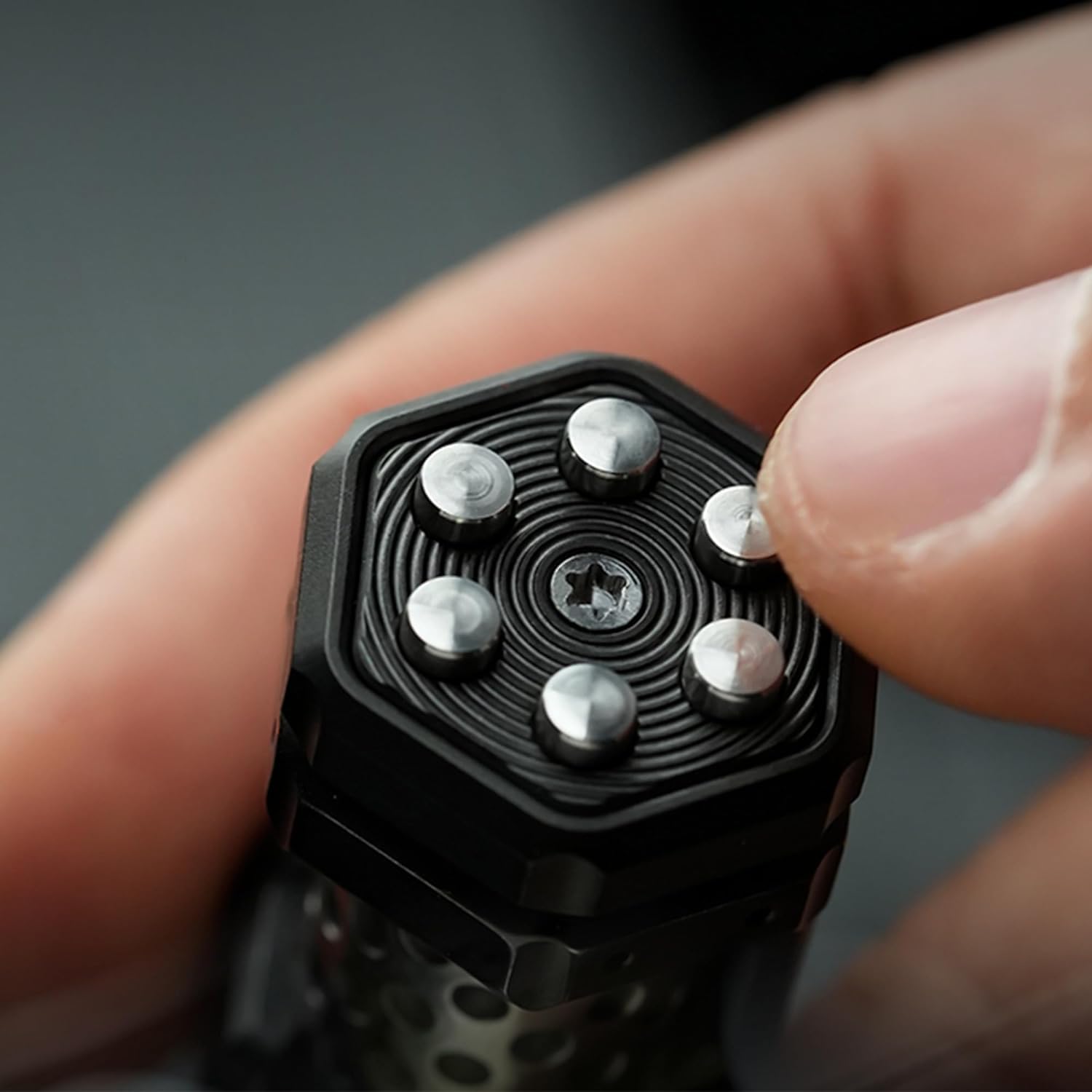 SRTODTG Mechanical Bolt Push Egg Fidget Slider - Finger Spinner Toy Haptic Coin Decompression Toy for Adults, Black Accessories