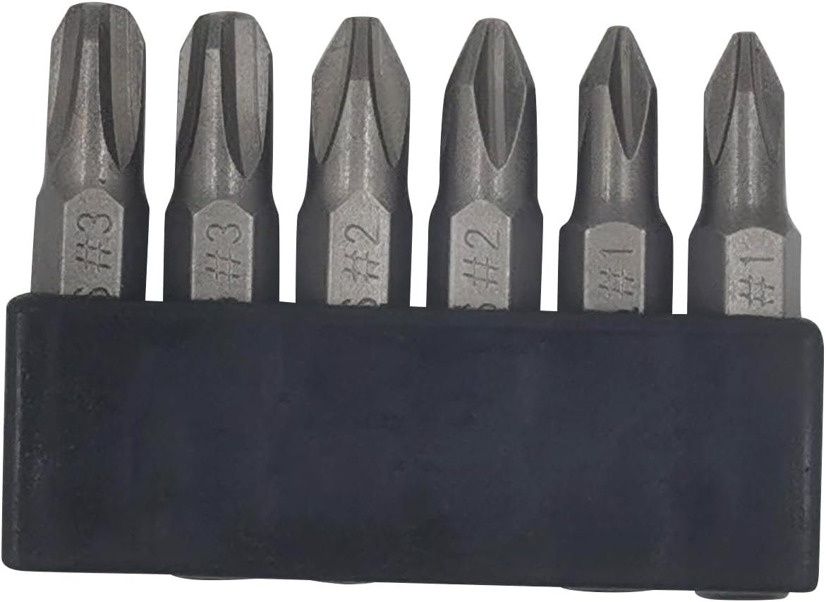 6Pcs 35mm JIS Screwdriver Bit Set with Magnetic Tip, 1/4 Hex Shank, S2 Alloy Steel & 6-Slot Storage Strip – Perfect for Japanese Motorcycles, Cars, Bicycles, and Equipment (JIS #1x2#2x2#3x2)