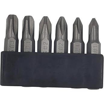 JIS 35mm Magnetic Hex Shank 1/4 S2 6 Slot Bit Set Ideal for Motorcycles Cars Bicycles and Equipment 6 Pieces