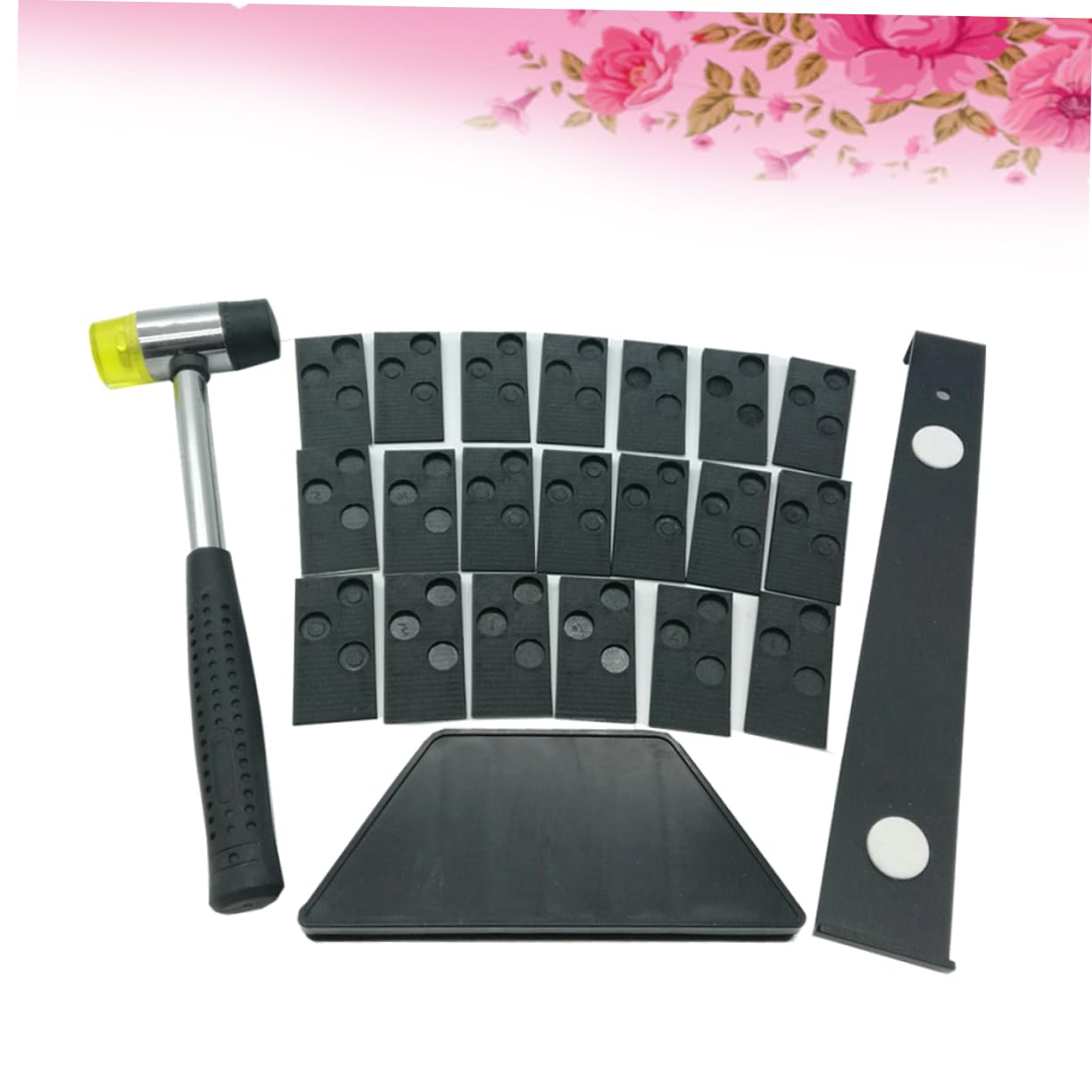 Housoutil Kit de Instalación de Suelos Laminados 23 Piezas con 20 Espaciadores, Barra de Tracción, Mazo y Taco de Goma para Instalación Rápida de Parquet