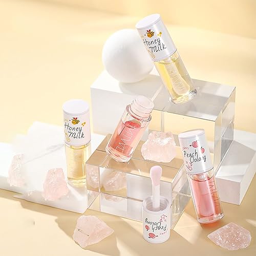 Miniatura 3 de Crystal Jelly - Aceite hidratante para labios, 2 unidades, brillo de labios hidratante, bálsamo de aceite de labios de larga duración, herramientas