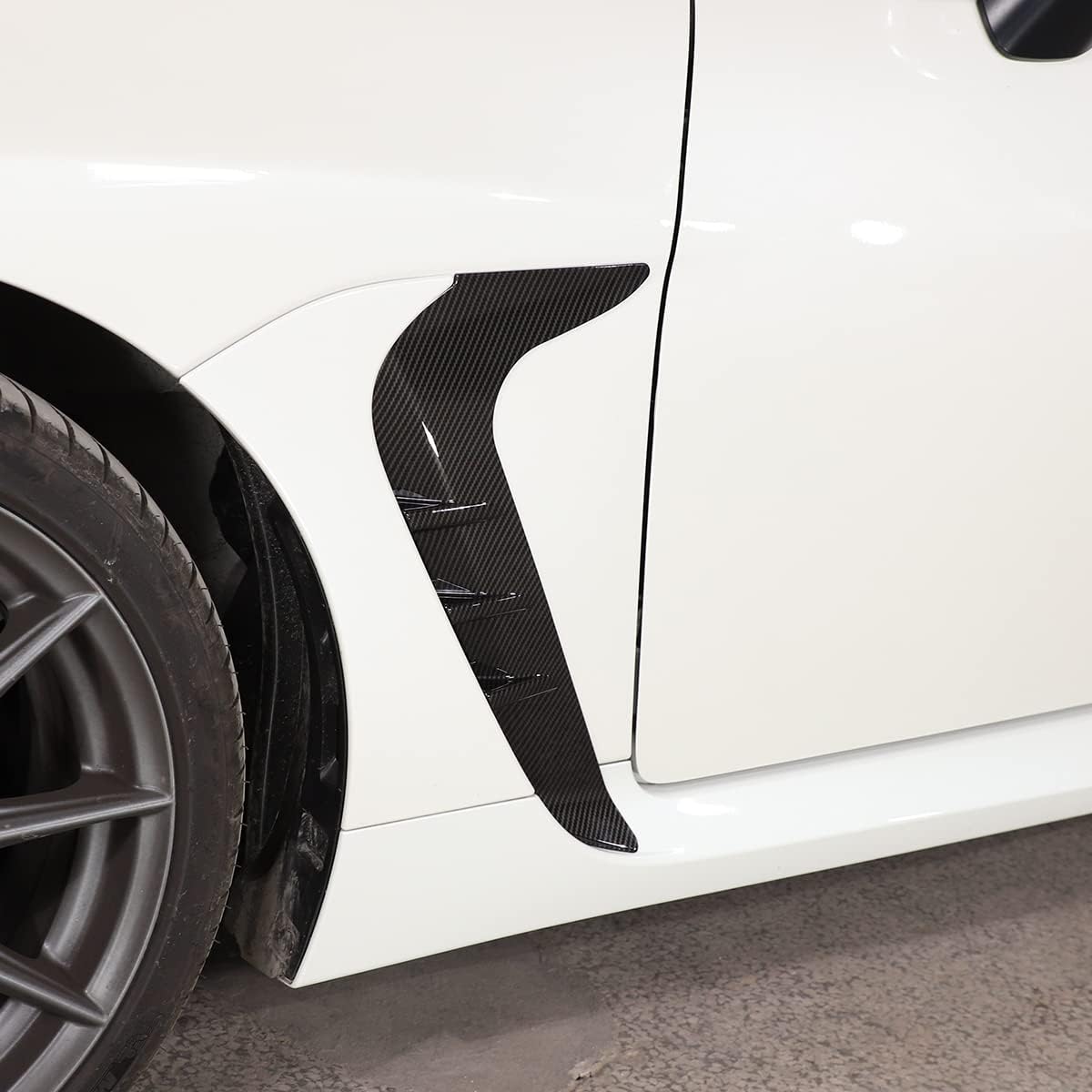 CHEAYAR Car Front Fender Side Air Flow Fender Vent Cover Trim Compatible for Subaru BRZ Scion FR-S Toyota GT86 Fender Side Vents Mesh ABS Sticker Hole Shark Grille 2022 Year (Carbon Fiber Style)