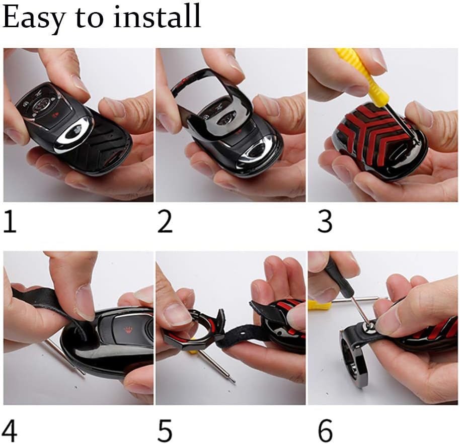 ontto Flip Key Fob Cover Metal Key Case Skin Shell Holder with Keychain Fit for Toyota Camry Highlander Corolla RAV4 3 Button Black
