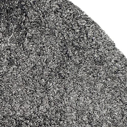Image of Shaggy Rugs and Carpet and Mats for Hall and Drawing Room 7x7 Round Dark Grey Color