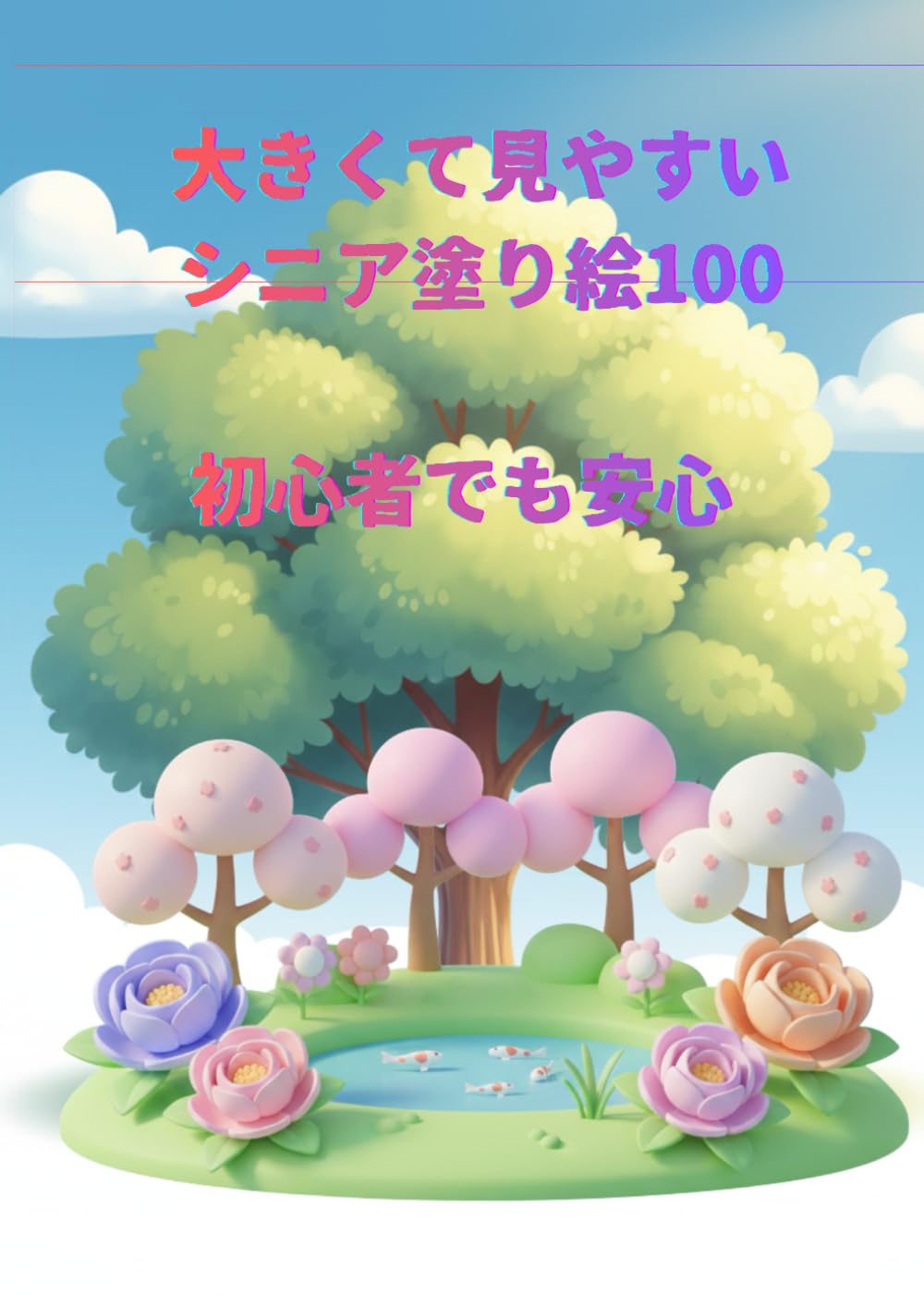 大きくて見やすいシニア塗り絵100: 初心者でも安心