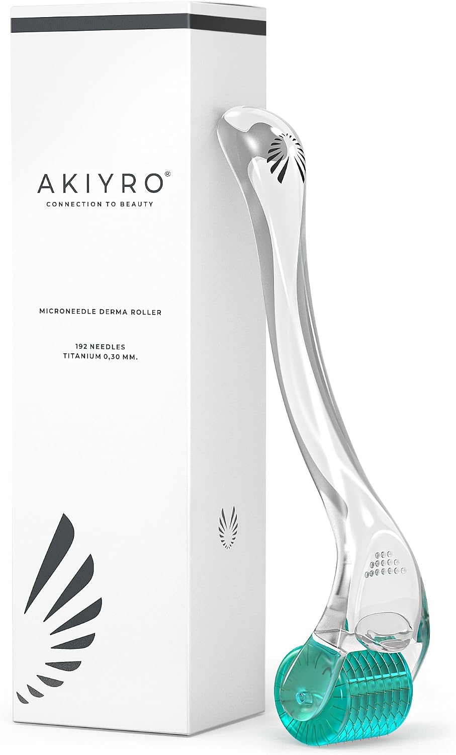 AKIYRO Derma Roller titanyum - 0,30 mm mikro iğne silindiri kılıf ile - 192 mikro iğneleme dermal aracı yüz, kafa derisi ve vücut için - evde mikro iğne cilt bakım cihazı kadınlar ve erkekler için