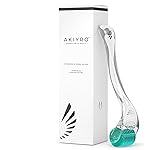 AKIYRO Derma Roller 0.30mm - Microneedle Roller with Storage Case - 192 Micro Needling Dermal Tool for Face, Beard, Scalp & Body - At Home Microneedling Skin Care Device for Women & Men (Green)