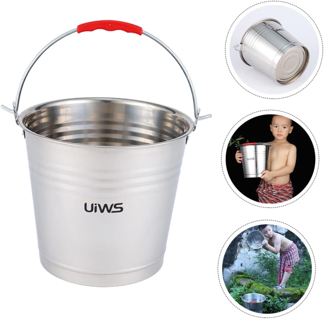 ステンレススチールバケツ メタルコンテナ ディスペンサーコンテナ グリース容器 ステンレススチールペール アイスペール 1ガロンバケ