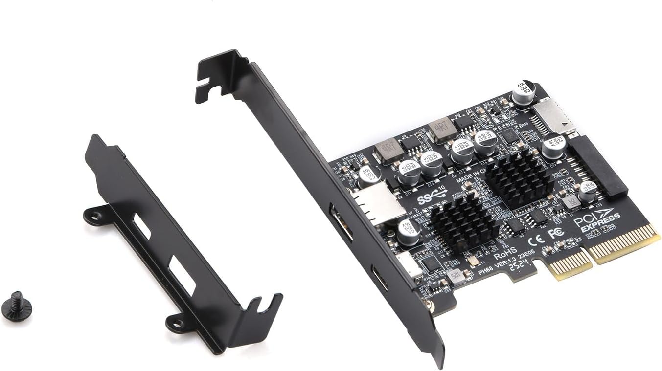 Replacement PCIe to USB 3.2 Gen 2 Adapter 10 Gbps PCI-E Type-C Type-E 19P/20P Expansion Card