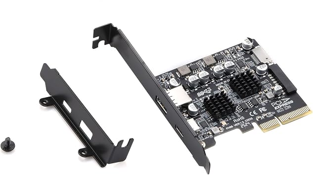 PCIe to USB 3.2 Gen 2 Adapter Card, 10Gbps PCIe 3.0 Express Adapter for Desktop Motherboard Accessory Accessory