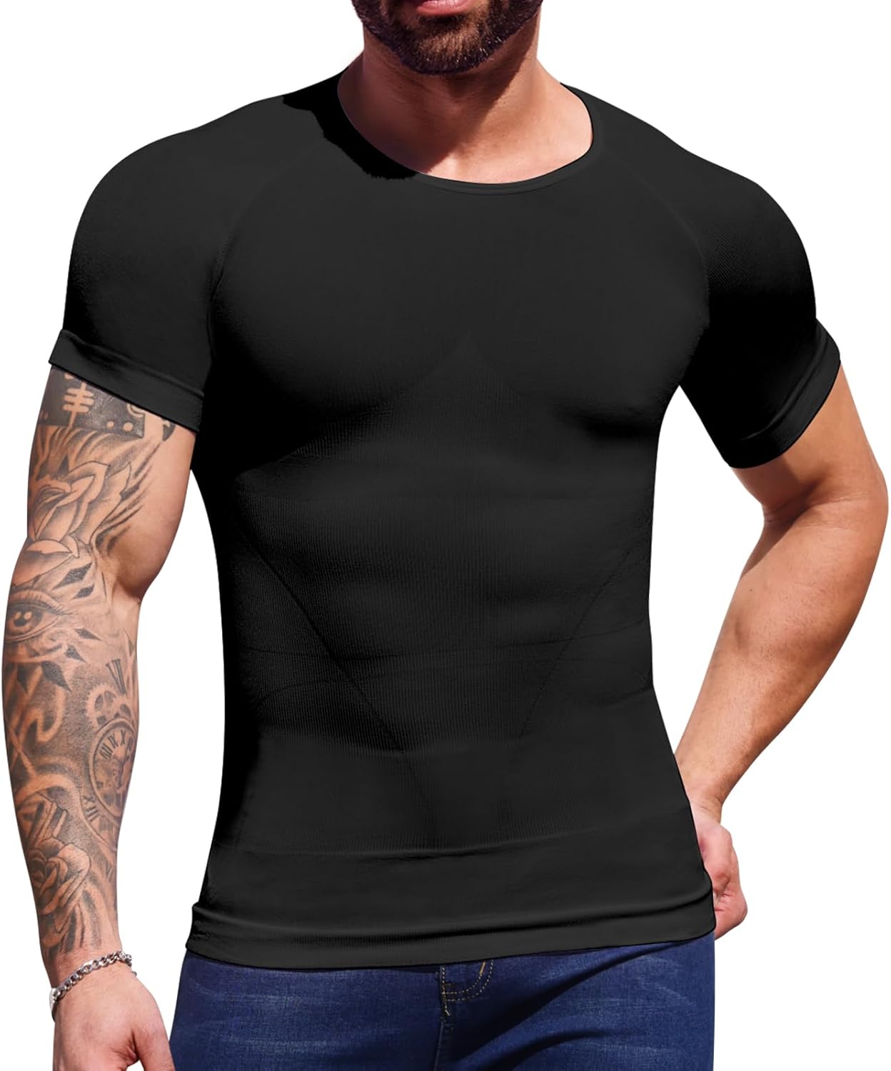Daytain Mens Compression Shirt Men Shapewear Slimming Body