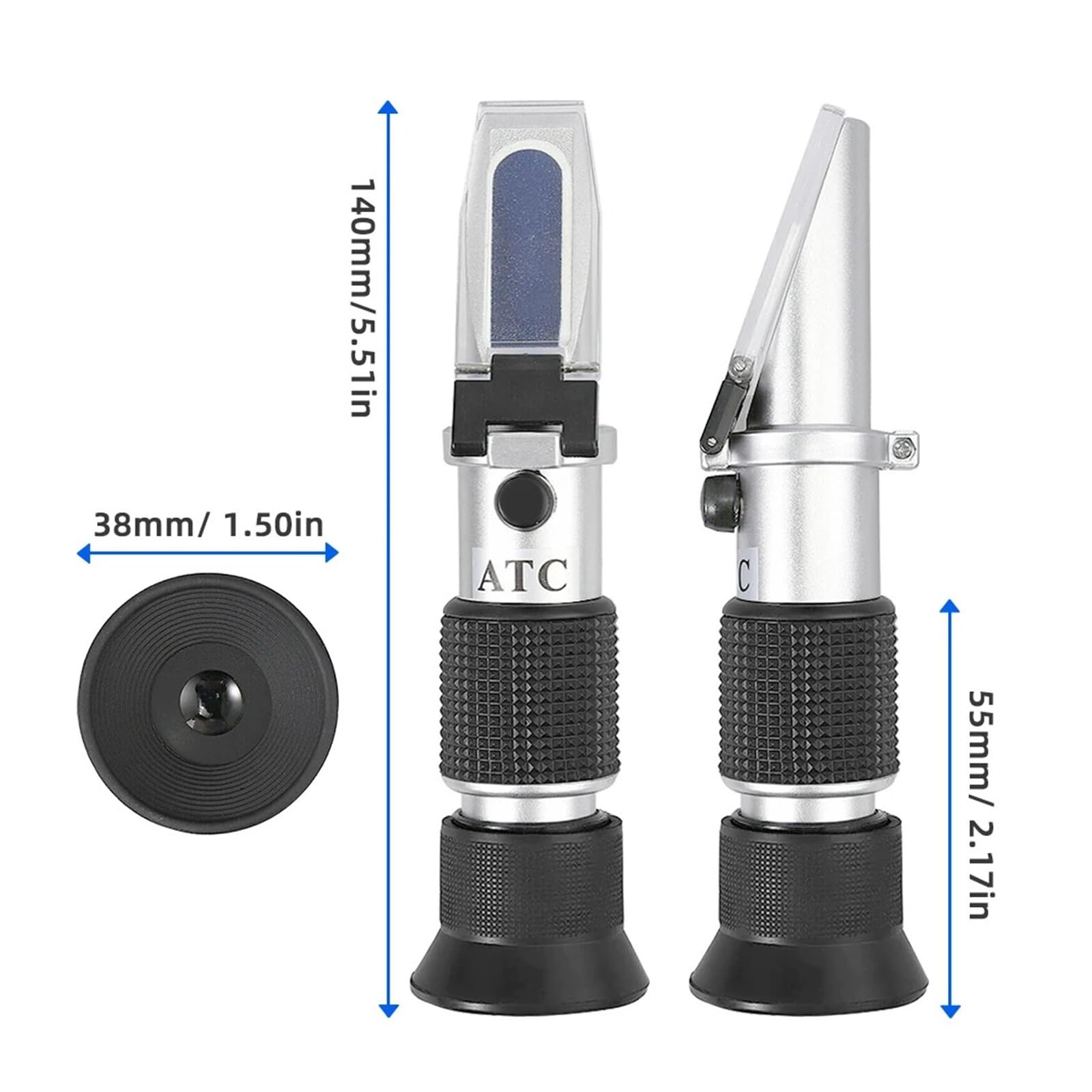 Réfractomètre Brix 0-80%, testeur de teneur en Sucre Portable for jus de Fruits au sirop d'érable au Miel et Autres Boissons sucrées pour Les Tests de Contenu
