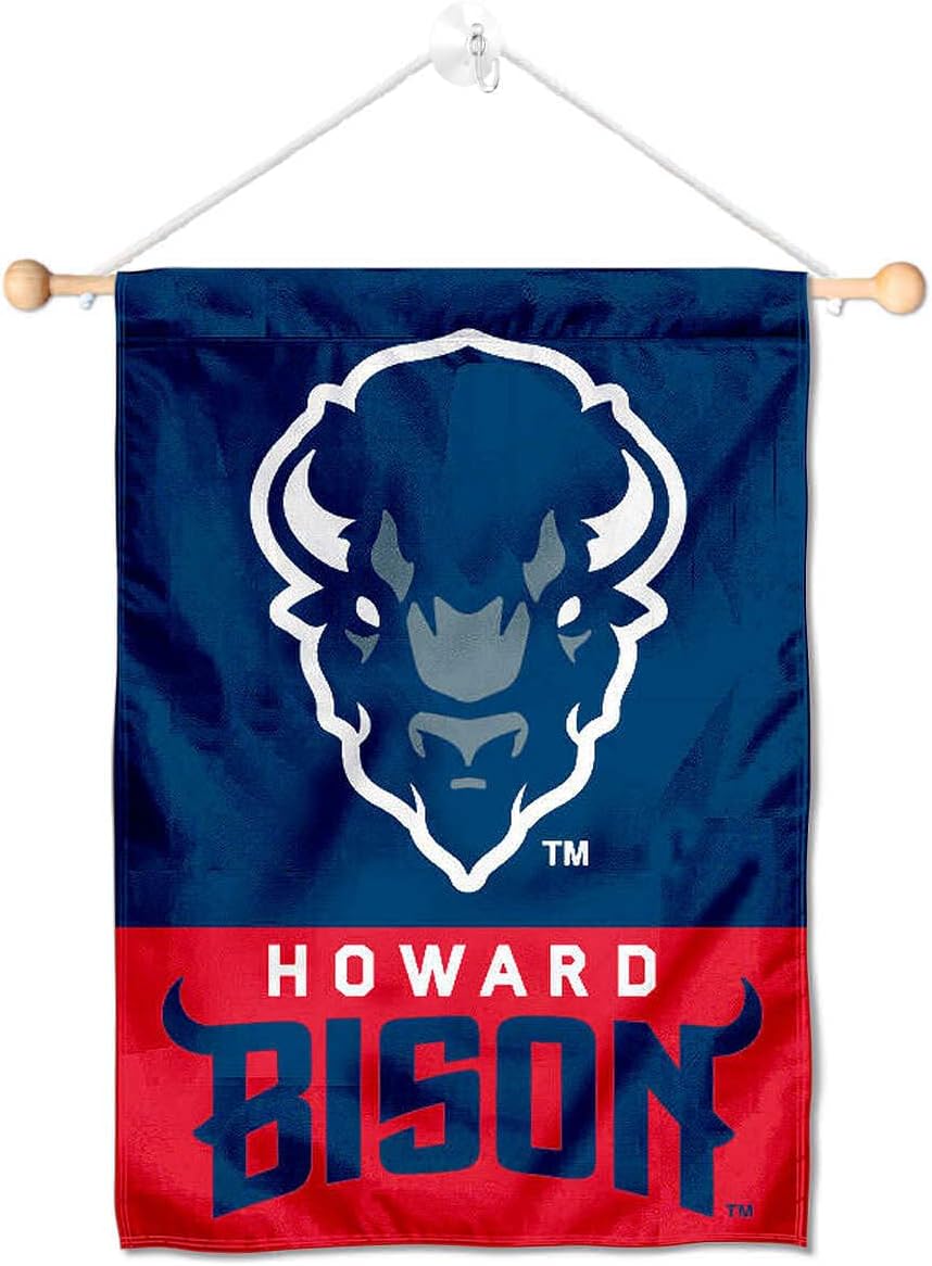 Howard Bison Window Wall Banner Hanging Flag with Suction Cup