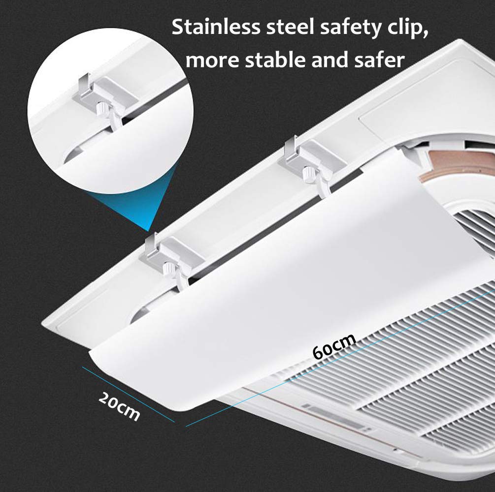 Deflettore del Climatizzatore per Aria Condizionata Centralizzata a Soffitto Impedisce Soffio Diretto di Aria Fredda Angolo Regolabile Adatto a Tutte le Stagioni Acciaio Plastico(Pezzo Singolo)(60cm)