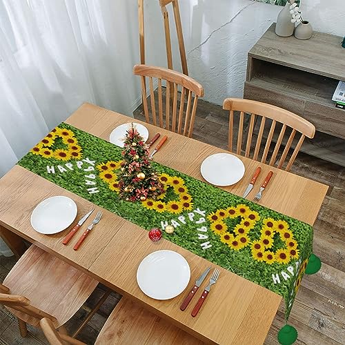 Chemin de table de Noël à pompons pour repas de Thanksgiving - 8