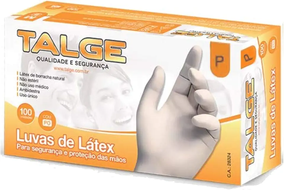 Talge Luva Latex P Cp 100Un, Talge, Branco