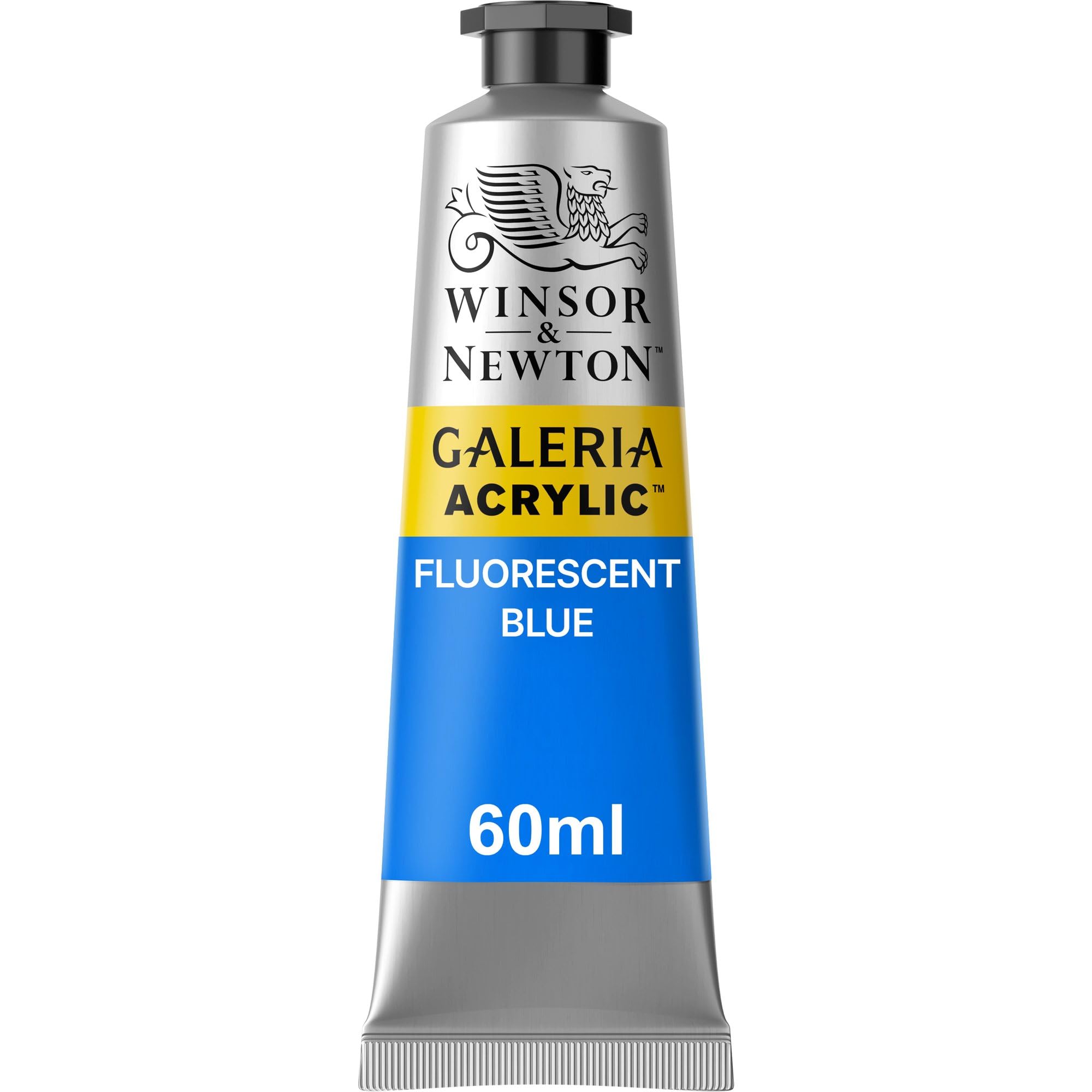 Winsor & Newton 2120463 Galeria Fluorescent Acrylic Paint - Fluo Blue 60ml Luminous Acrylic Paint for Artists, DIY, Canvas & Craft Projects