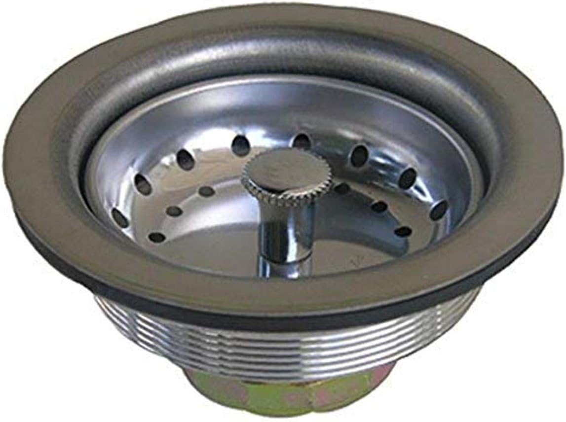 LASCO 03-1051 Chrome Plated Stainless Steel Body Kitchen Sink Basket Strainer Assembly for 3-1/2-Inch Opening