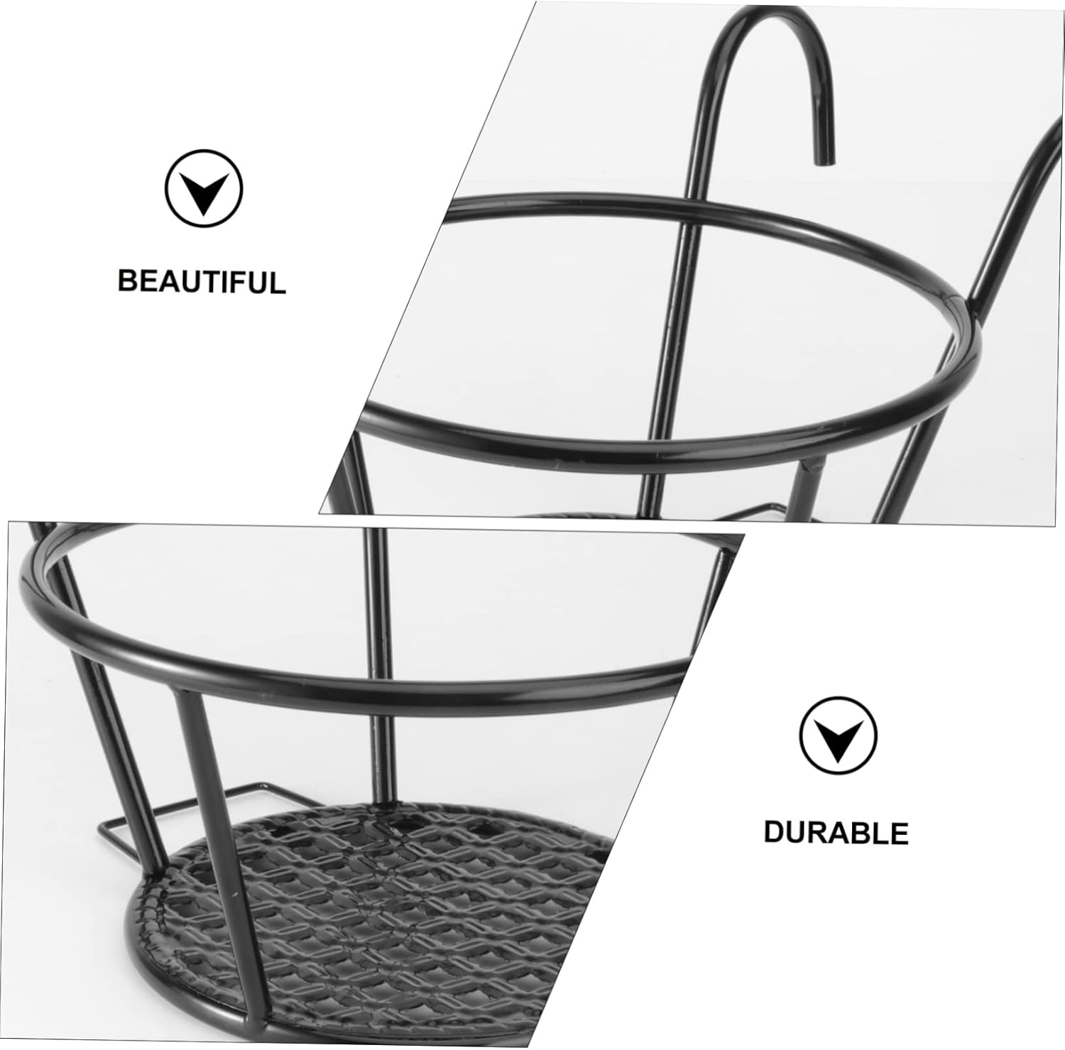 Abaodam 2Pcs Bracket for Hanging Succulent Flowerpots Wall Mounted Iron Art Shelf for Deck Railings and Garden Durable Flowerpot Support for Home