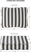 Vista 58 de Greendale Home Fashions 2-Piece Outdoor Deep Seat Cushion Set, Steel Blue Stripe