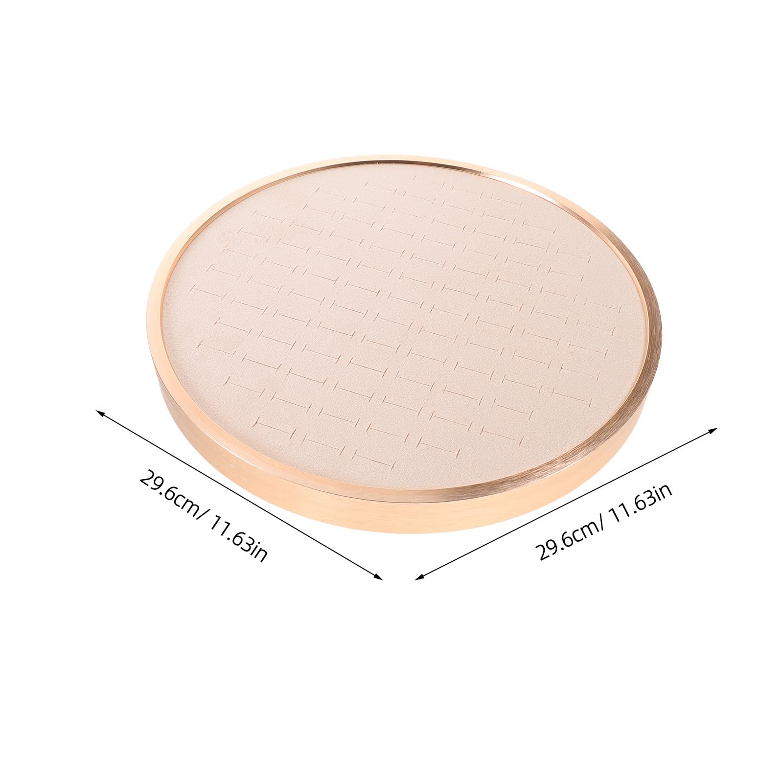 Bandeja redonda para joyas: organizador de pendientes con 68 ranuras, bandeja para exhibir collares de 29,6 cm (11,65'') - Plato decorativo para guardar anillos, collares, llaves y