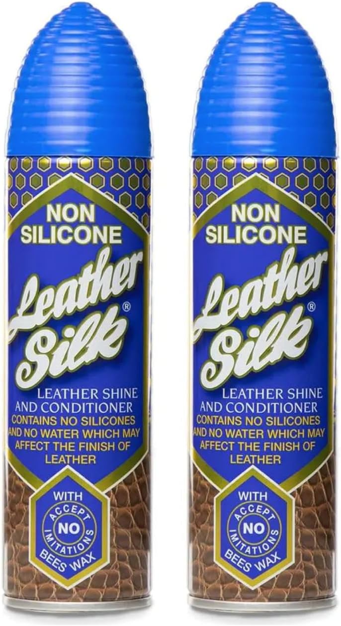 Aristowax Leather Silk Shine & Conditioner with Beeswax, Non-Silicone Formula Emollients for Leather Sofas, Car Seats, Furniture - Leather Spray Cleaner Polish and Protector, 2 pack + Cheeroo Magnet