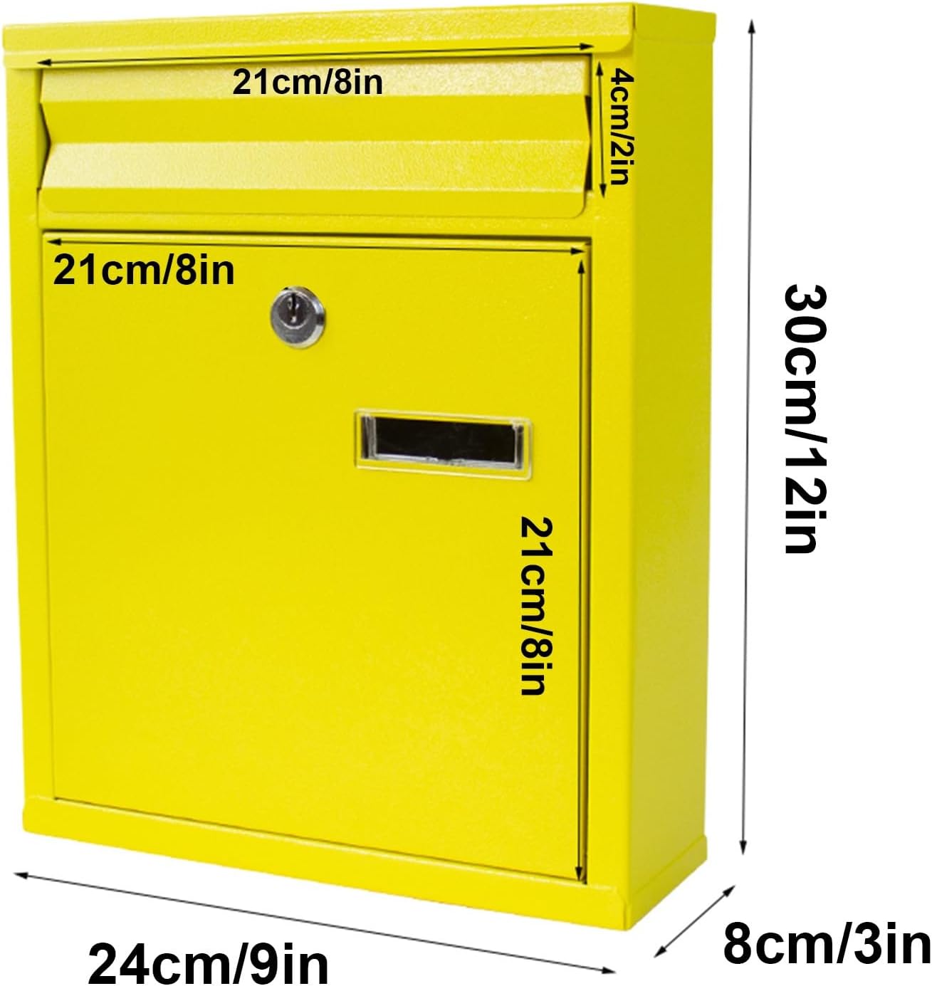 Small Lockable Mailbox, Galvanized Sheet Drop Box for Mails, Newspapers, and Cards, Outdoor House Mailbox with Key Lock (Green)