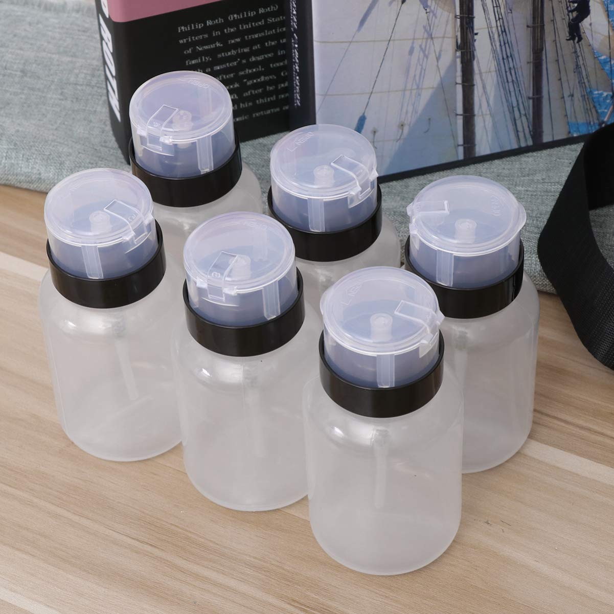 6pcs Nail Accessories Empty Nail Polish Remover Pump Bottles for Gel Polish Remover