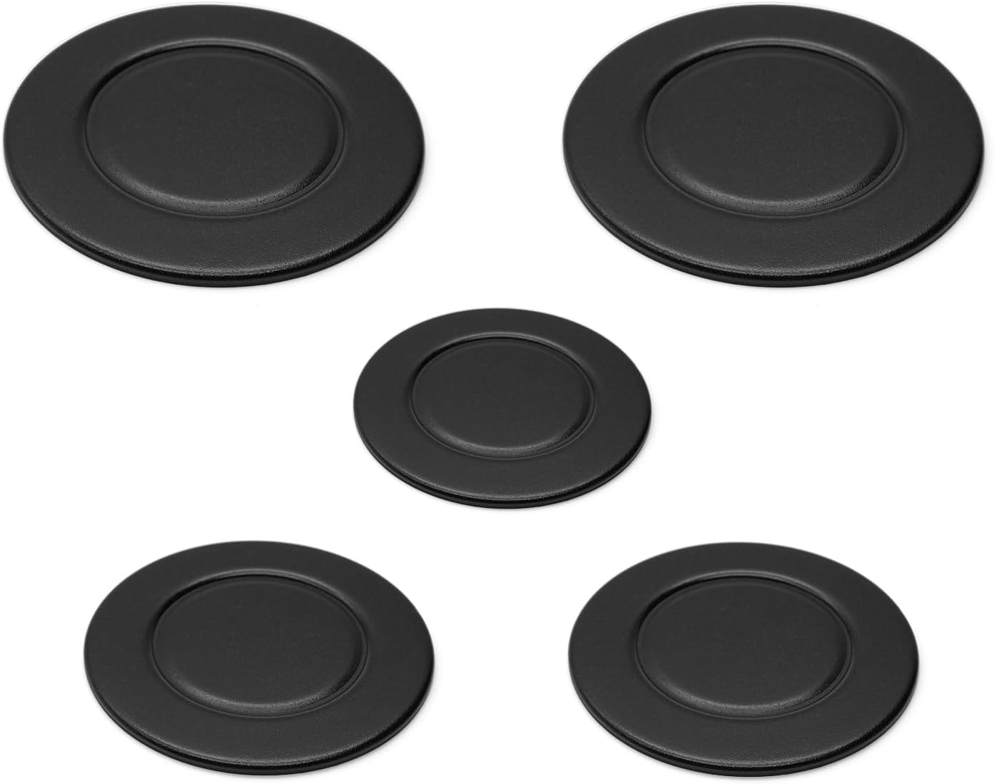 W10832694 Burner Cap Set for Whirlpool Gas Stove, Durable Matte Finish, 5-Pack Replacement
