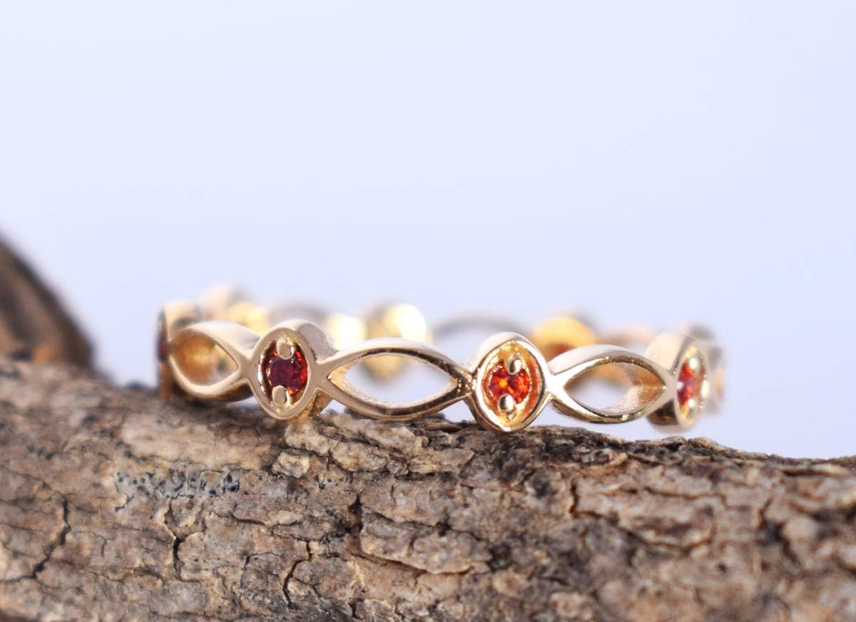 Red Garnet Round Gems Gorgeous Piece New 925 Sterling Silver with Gold Plated Designer Ring