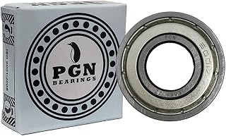 PGN (4 Pack) 6001-ZZ Bearing - Lubricated Chrome Steel Sealed Ball Bearing - 12x28x8mm Bearings with Metal Shield & High RPM Support