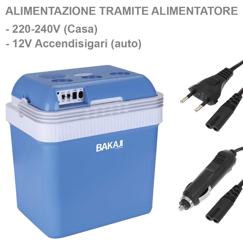 Bakaji Frigorifero Elettrico 24LT 12/220V Portatile Caldo Freddo 41x30x45 cm