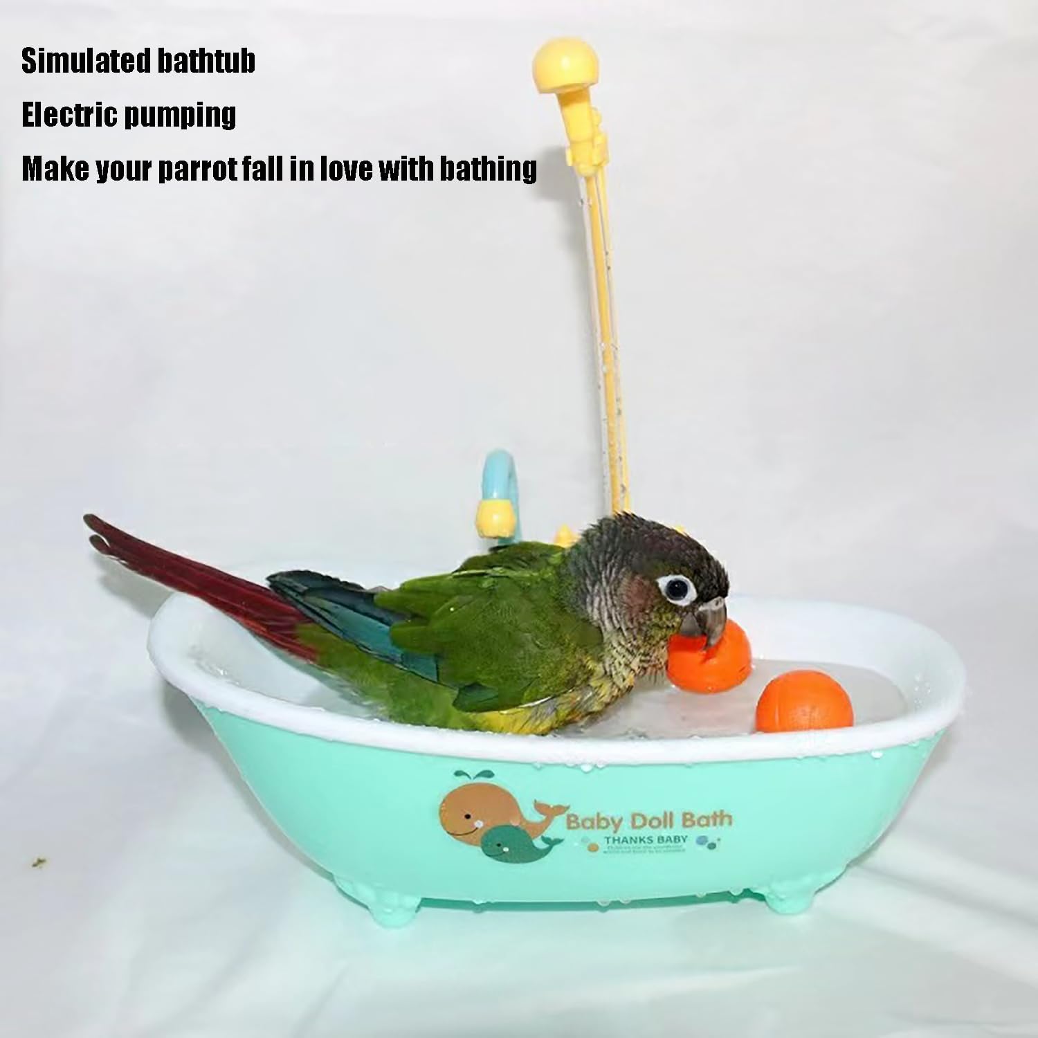 Parrot Bath Tub,Parrot Automatic Bath Tub,Multifunctional Cute Electric Automatic Bathtub Bird Bathroom Toys,Shower Box Automatic Bathtub for Cockatiel Parakeet Finch Canary and Small Medium Birds image 4