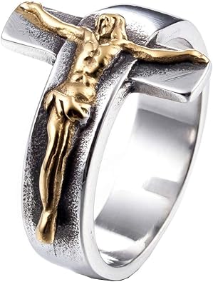 Genuine Stainless Steel Ring for Men Fashion Punk Rock Mason Knight Templar Cross Rings