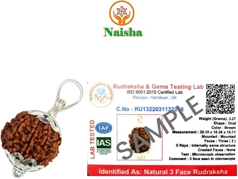 NAISHA 9 Mukhi Rudraksha ビーズネックレス、100%認定&オリジナル9面ルドラクシャシード プージャ/祈り/瞑想用