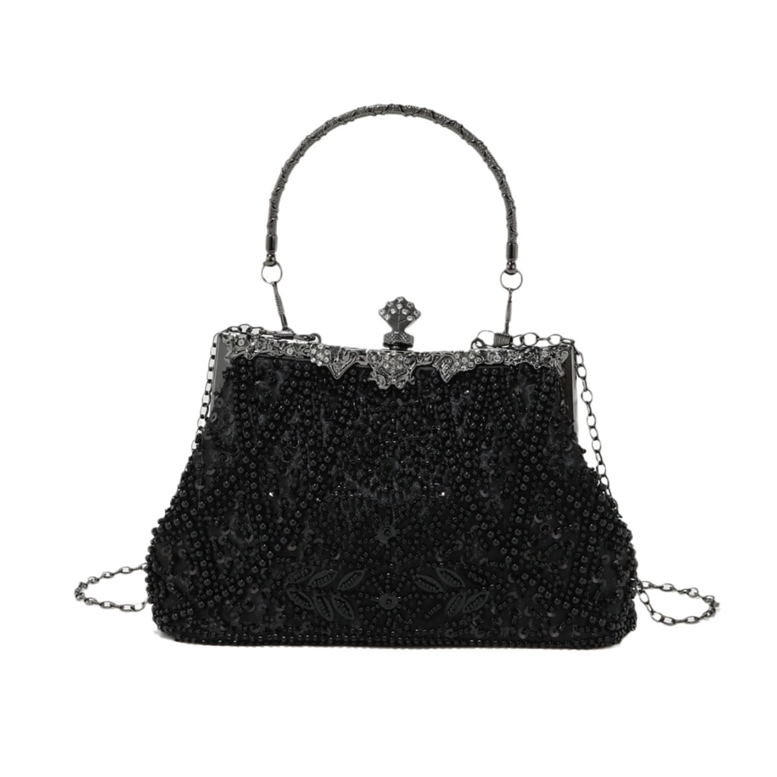 Lujoso bolso de noche de fiesta decorado con perlas