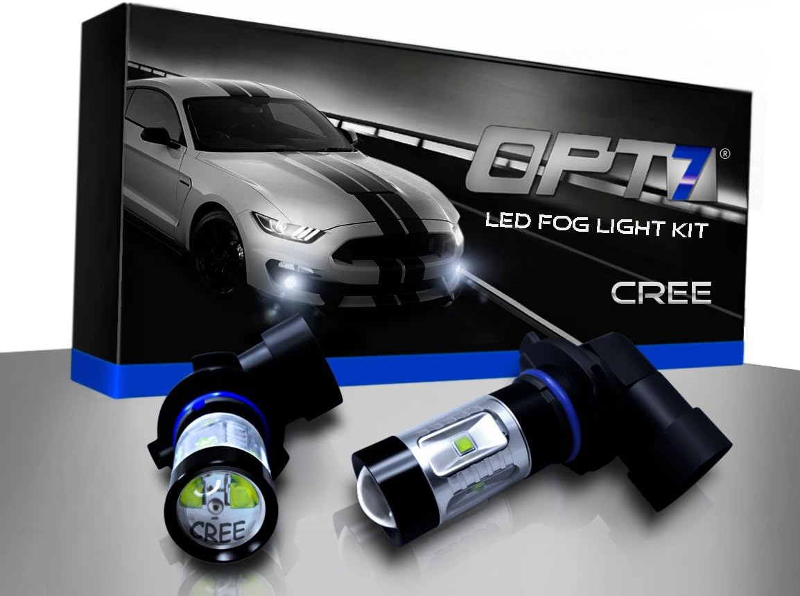 OPT7 9005 CREE XLamp LED DRL Fog Light Bulbs - 10000K Deep Blue @ 700 Lm per bulb - All Bulb Sizes and Colors - 1 year Warranty (Pack of 2)
