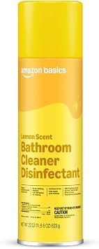 Amazon Basics Bathroom Cleaner Disinfectant, Foaming Action, Lemon Scent, 22 Oz, Pack Of 1