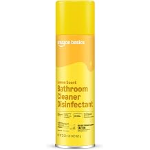 Amazon Basics Bathroom Cleaner Disinfectant, Foaming Action, Lemon Scent, Kills 99.9% Of Bacteria, 22 OZ, Pack of 1