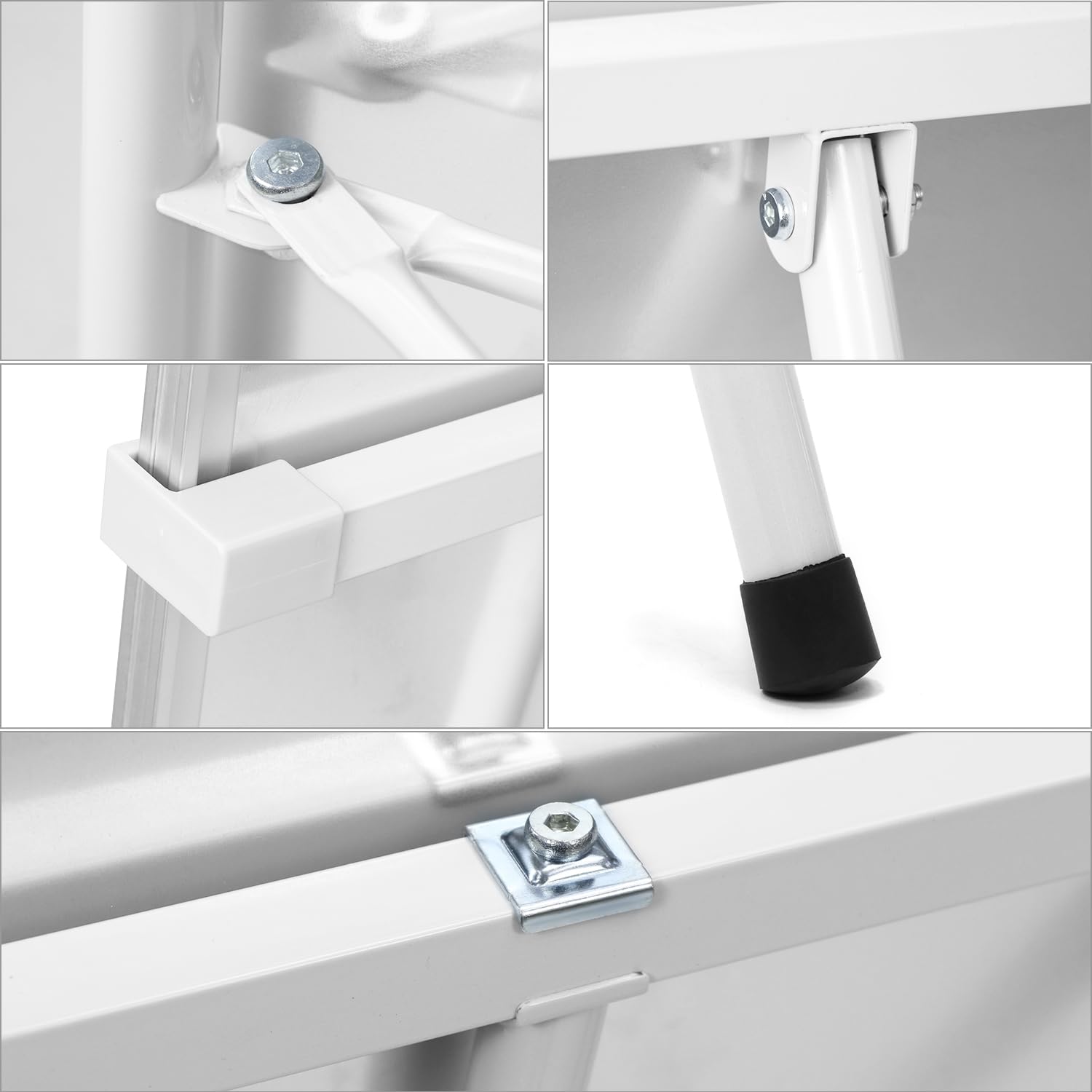 QWORK® Pizarra Blanca Con Soporte Para Rotafolios 90x60 cm, Altura Ajustable, 5 Bolígrafos, 1 Borrador y 2 Clavos Que No Dejan Marcas