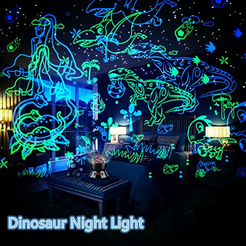 Mokoqi Dinosaur Night Light Projector For Kids Toys For Boys Room, 360 Degree Rotation With 17 Colors Dino Projection Light For Toddler Nightlight Lamp Birthday Gifts For Boys Bedroom Decor #TOP6