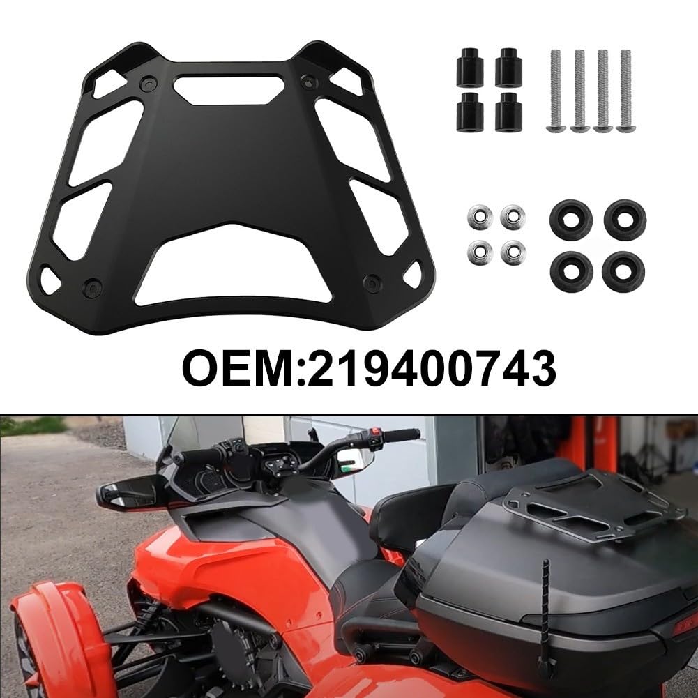 Grille de bagages arrière en aluminium pour Can-Am Spyder F3-T, F3 Limited 2017+, RT 2020+, support de montage de top-case, remplacement OEM 219400743, noir
