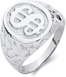 Fine Sterling SIlver Dollar Sign Nugget Ring